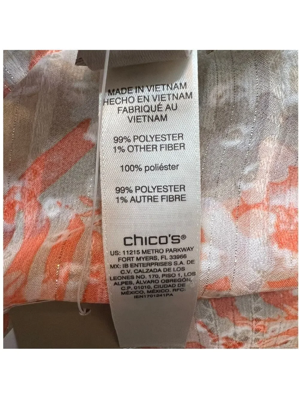 Chico’s Women’s Camo Foliage Sheer Jacket Peach/Cream Size 2 (Large)
